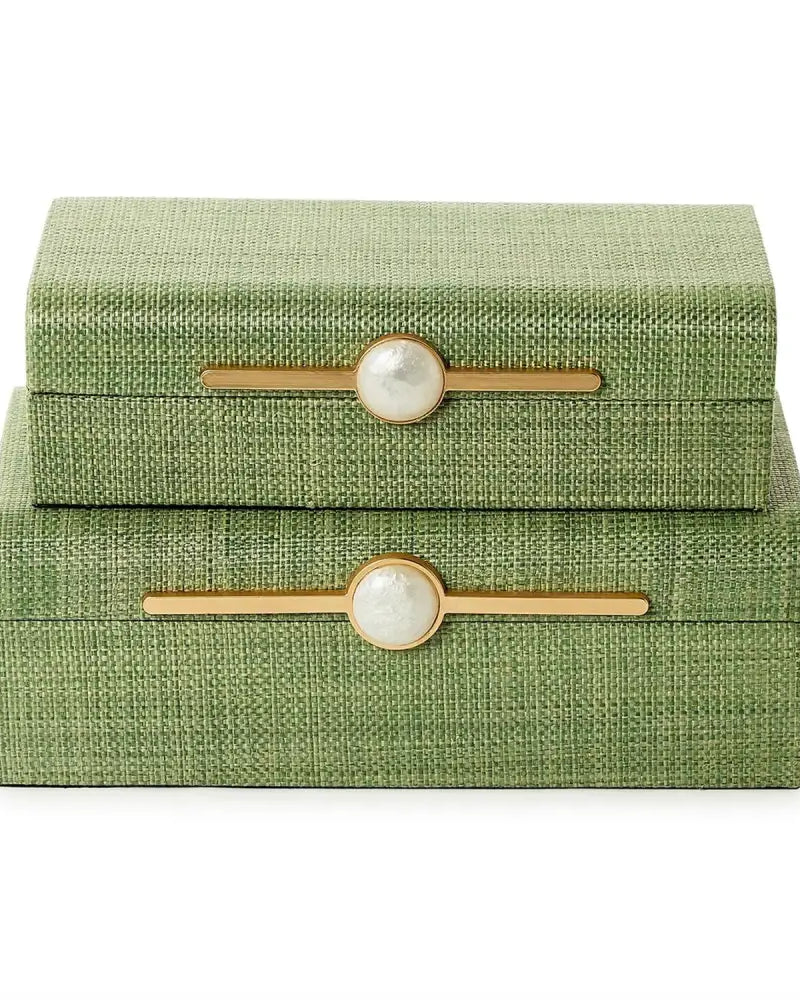 Green Seagrass Set of 2 Boxes - Boxes