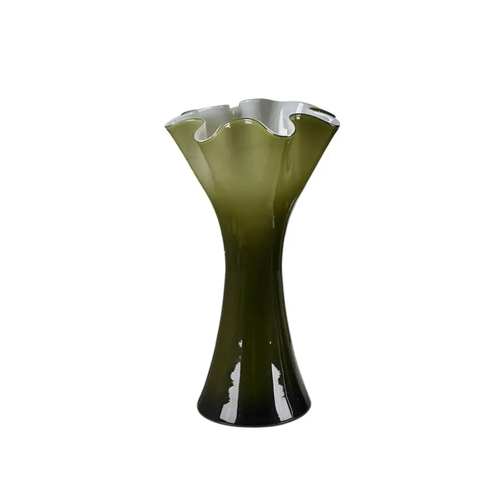 Green Skinny Wavey Vase - Medium - Vase