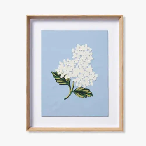 Hydrangea Embroidered Print - Blue - Artwork