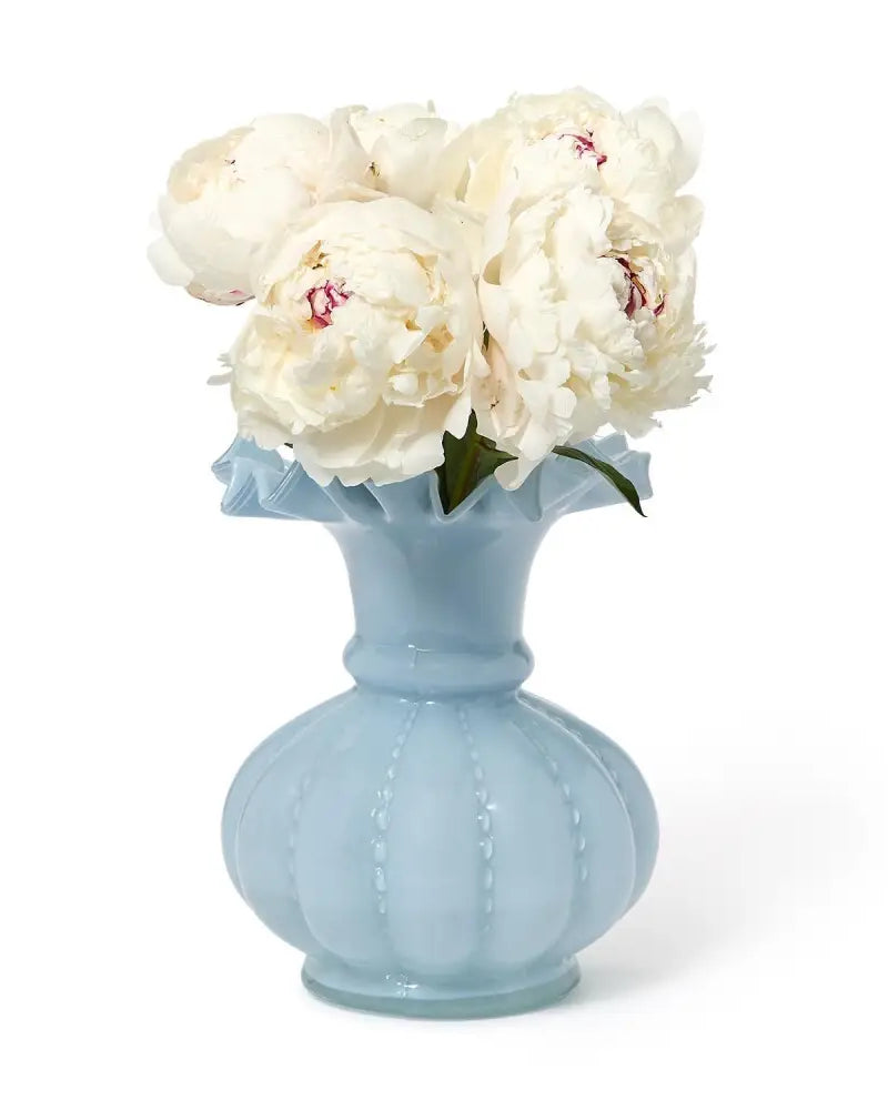 Hydrangea Ruffle Edge Blue Vase - Vase