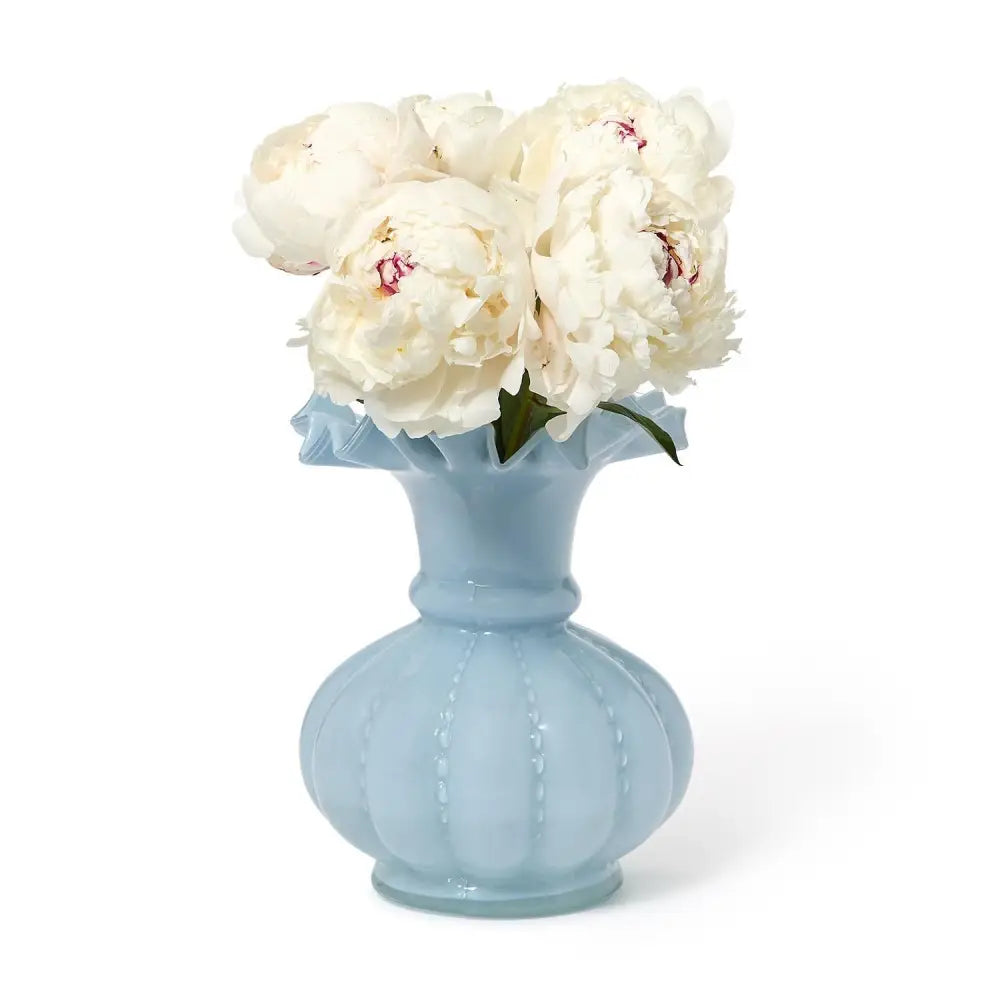 Hydrangea Ruffle Edge Blue Vase - Vase