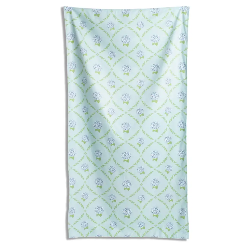 Hydrangea Trellis Giant Beach Towel Blue/Green 40x70