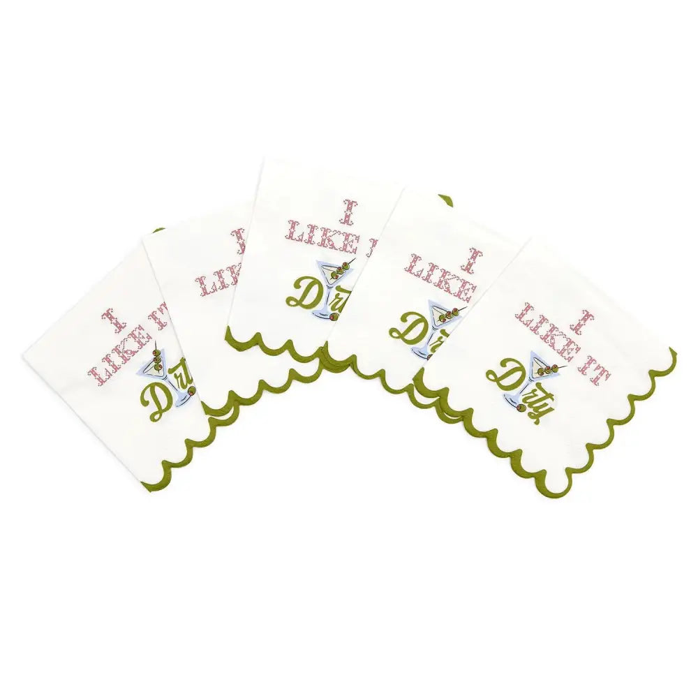 I Like it Dirty 3-Ply Paper Cocktail Napkin with Scalloped Edge - NAPKINS