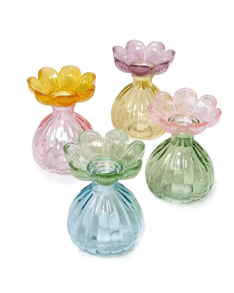 In Bloom Glass Flower Vase - Pink/Green - Vase
