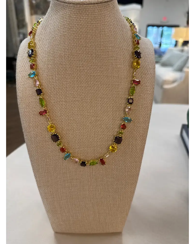 Jewel Tones Statement Necklace - Necklace