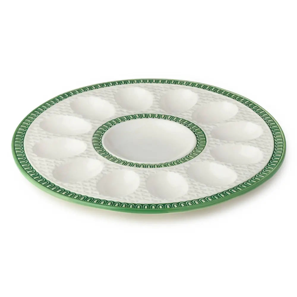 Le Jardin Embossed Rattan Egg Plate 12.25