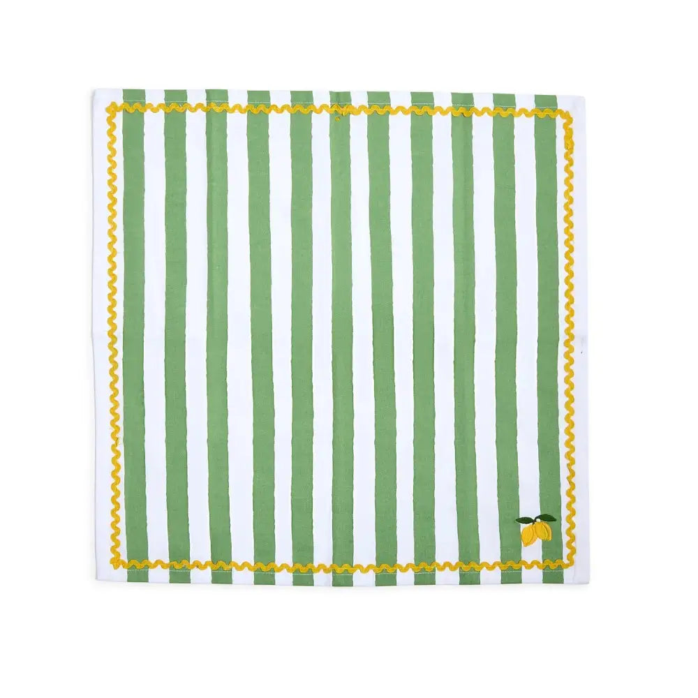 Lemon Grove Set of 4 Embroidered Cloth Dinner Napkins - NAPKINS