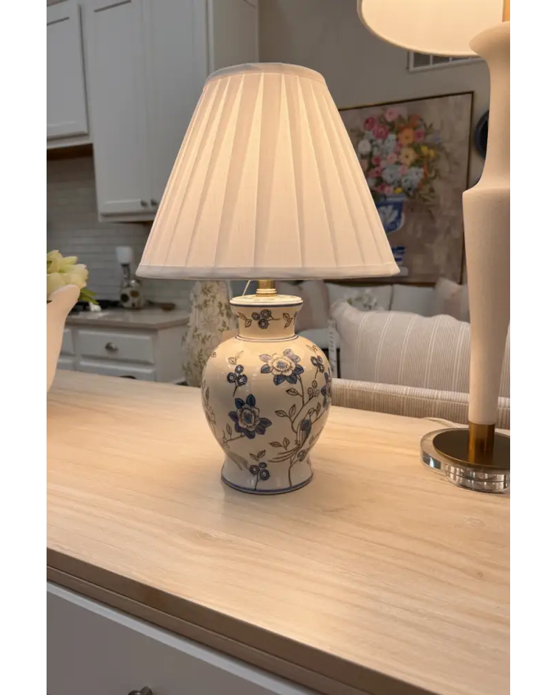 Light Blue and White Mini Table Lamp - Table Lamp