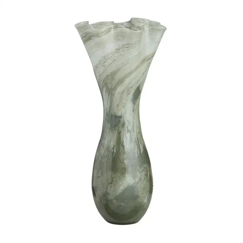 Light Green Wavey Vase - Large - Vase