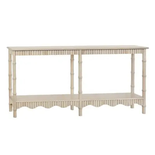 Long Scalloped Wood Console - Console Table