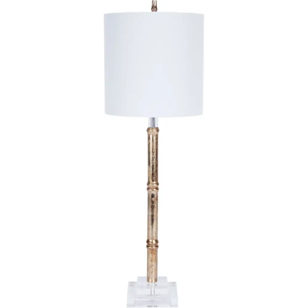 Lucite Bamboo Table Lamp - Table Lamp