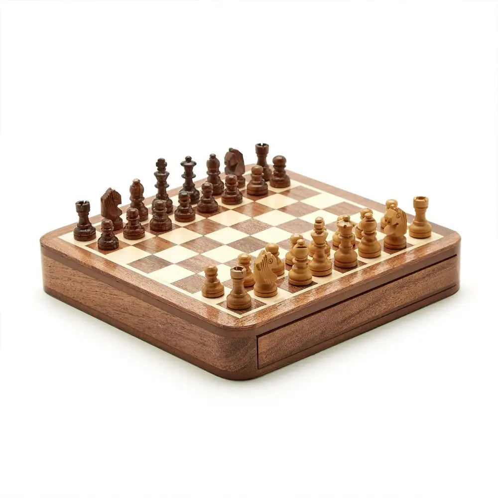 Magnetic Chess Set in Hand-Crafted Wooden Box Includes 32 Playing Pieces - Games