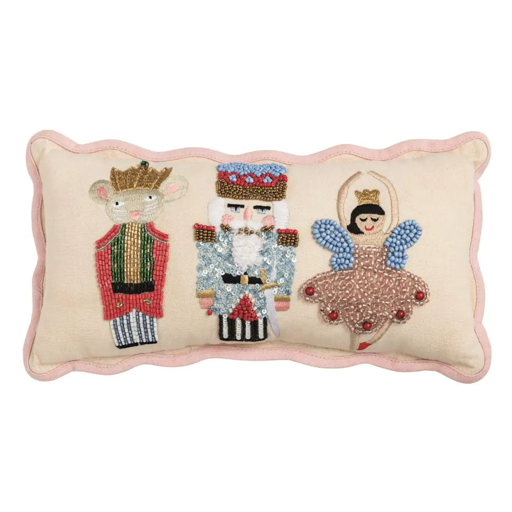 Mini Beaded Pillow - Nutcracker - Christmas Pillow