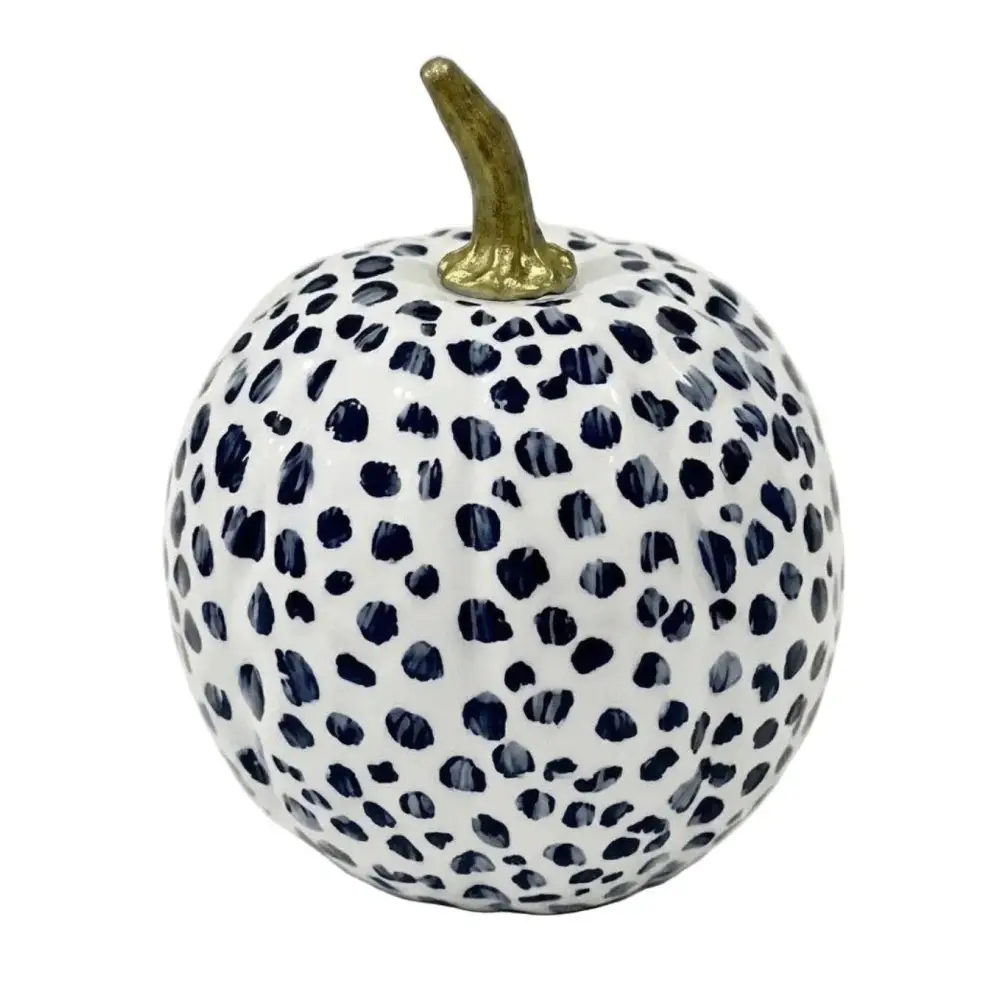 Navy Dotted Pumpkin - 4’’