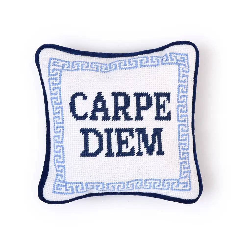 Needle Point Pillows - Carpe Diem - Throw Pillow