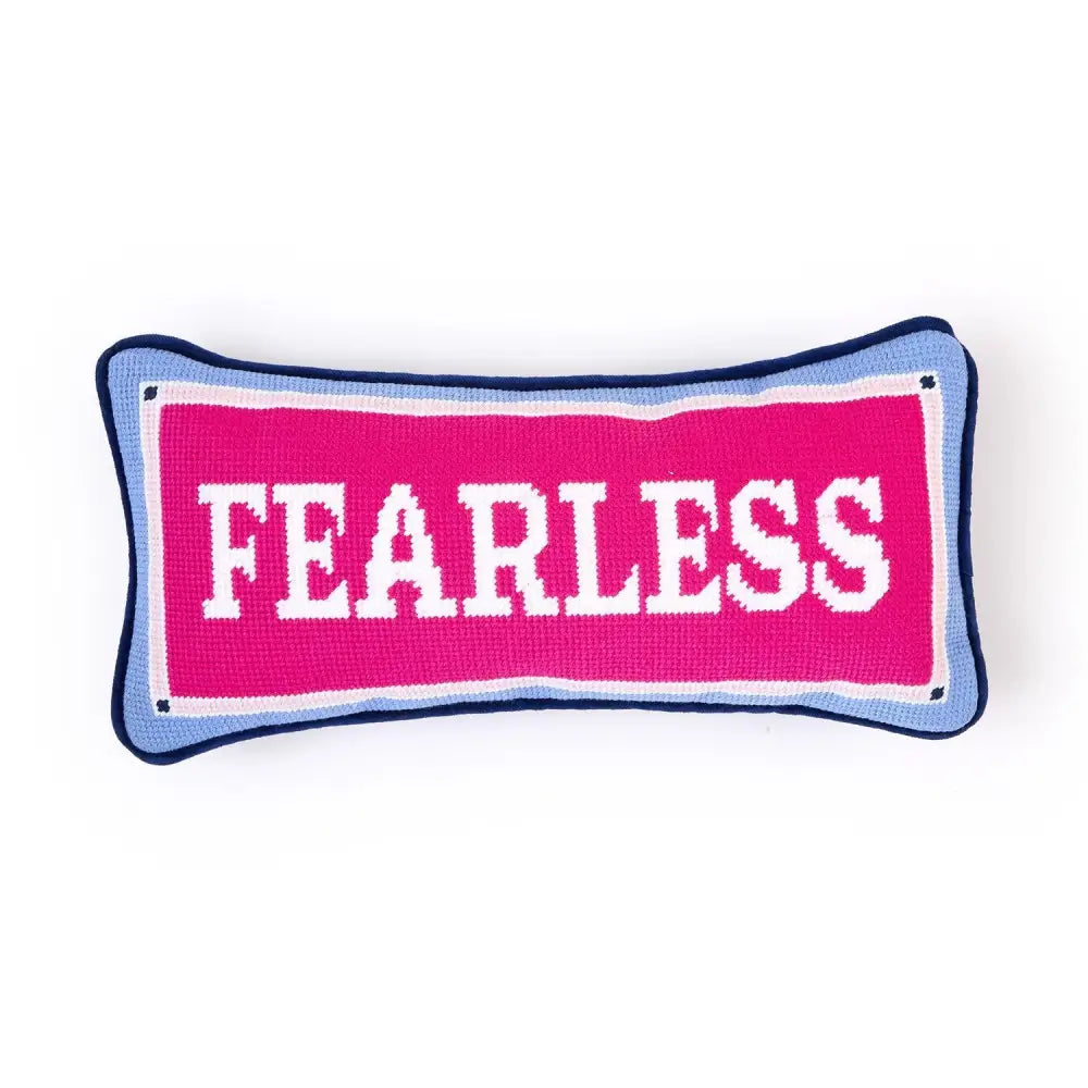 Needle Point Pillows - Fearless - Throw Pillow
