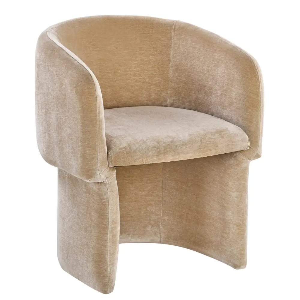 Neutral Velvet Dining Chair - Dining Chair