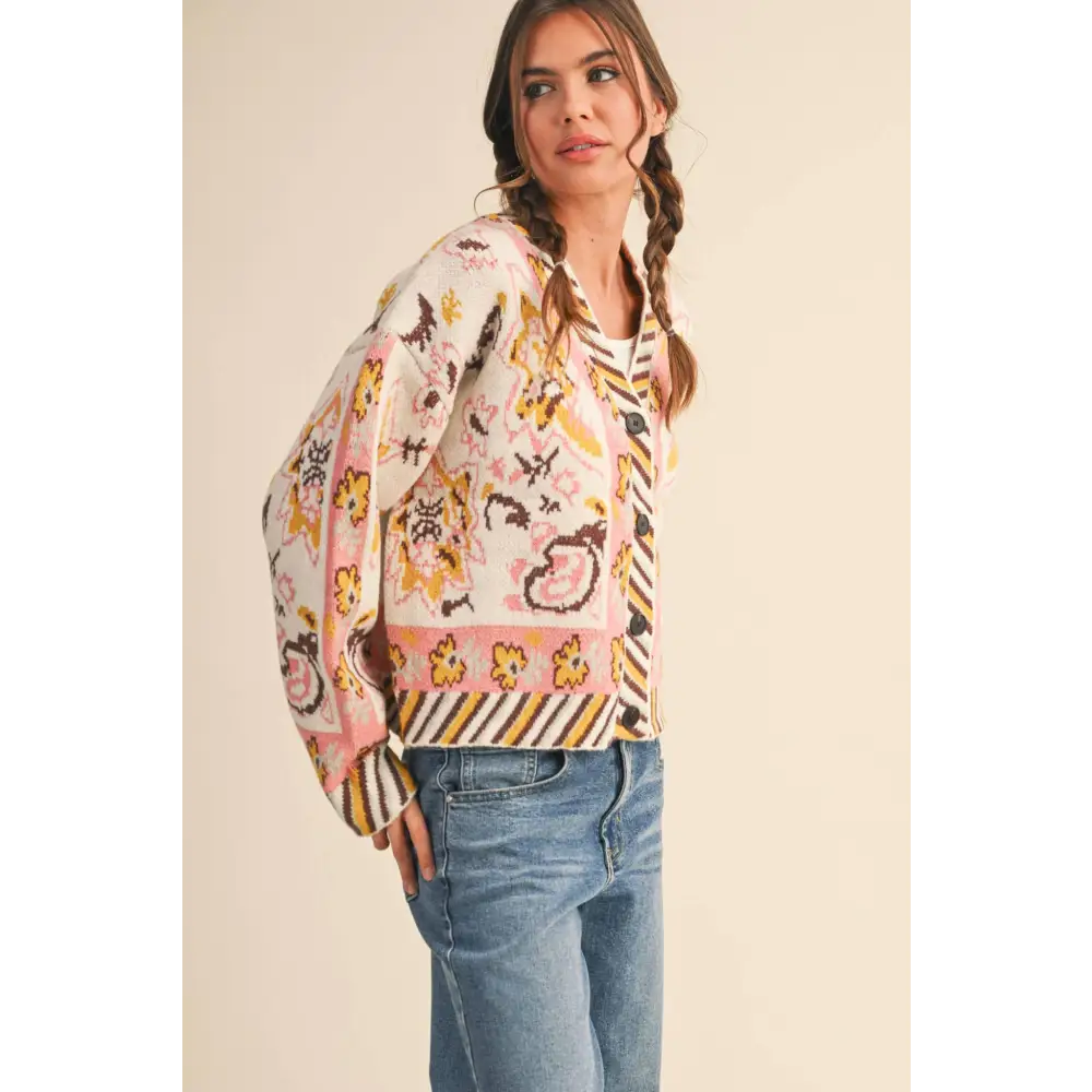 PAISLEY KNIT SWEATER CARDIGAN MSW11102