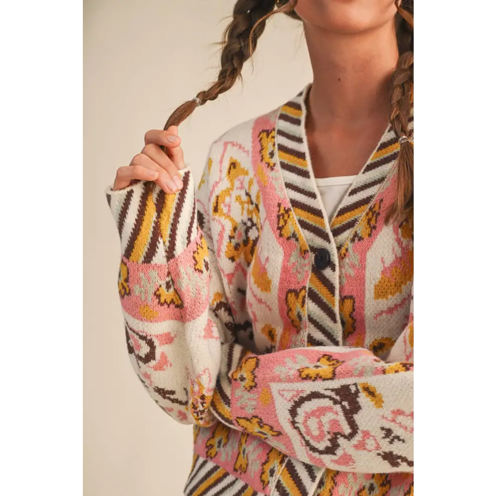 PAISLEY KNIT SWEATER CARDIGAN MSW11102