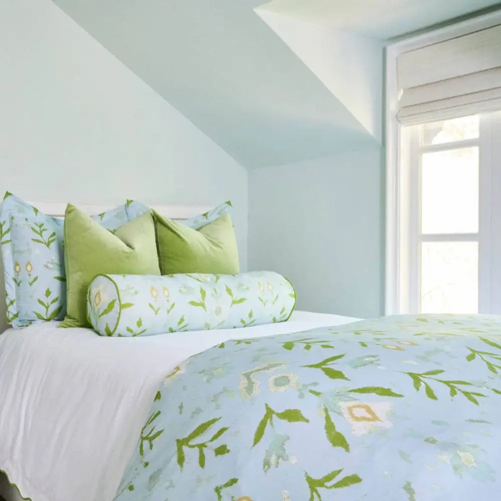 Petal Garden Aqua Duvet Cover - King 104x88 / Microlux (Lightweight, Machine Washable)