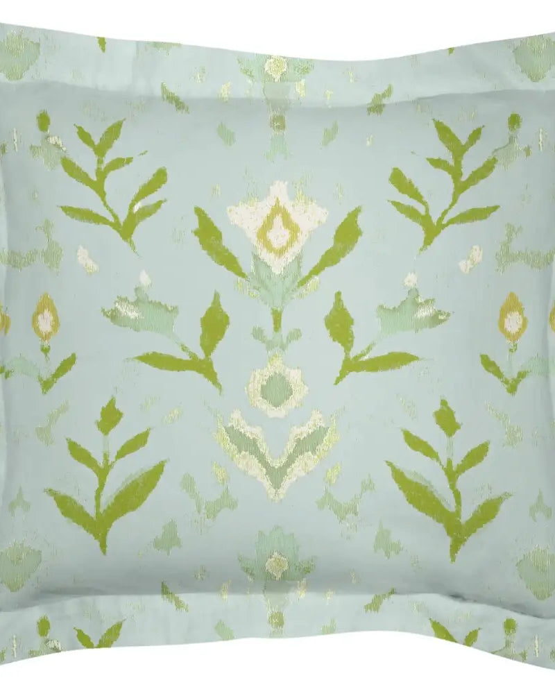 Petal Garden Aqua Sham - Microlux (Lightweight, Machine Washable) / Euro 26x26