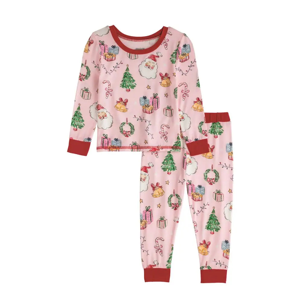 Pink Christmas PJ Set - Christmas PJ