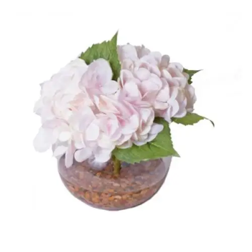Pink Hydrangea with Pebbles - Botanicals