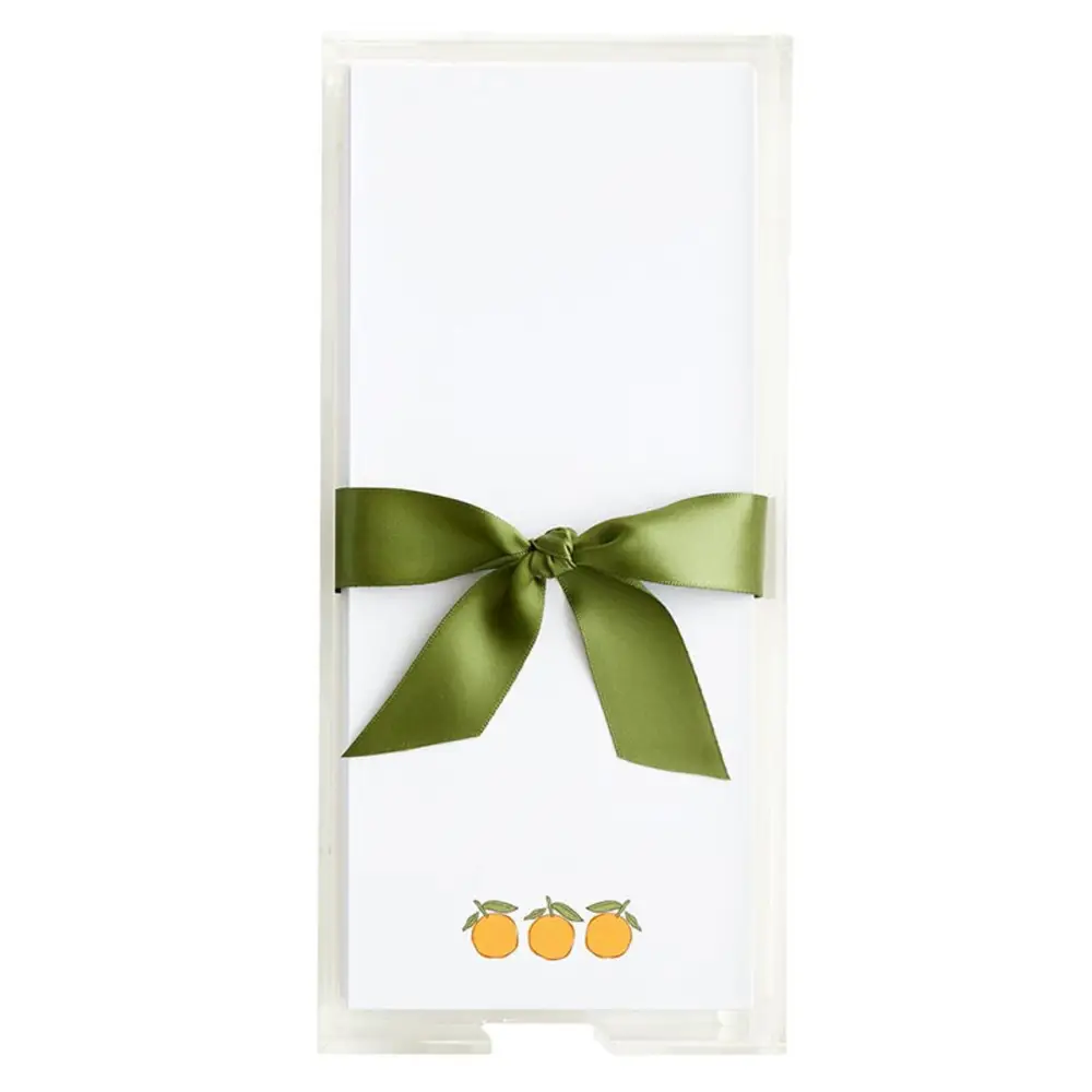 Rectangle Notepaper with Acrylic Tray Oranges notepad