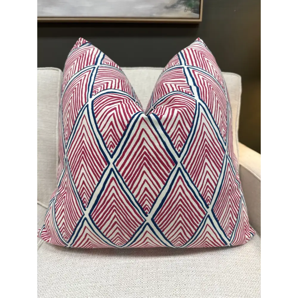 Rhombi Forms Fuschia Pillow - Throw Pillow