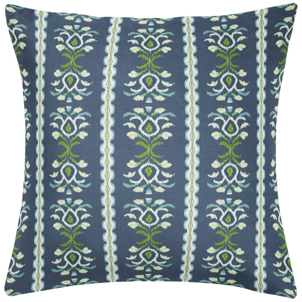 Rosemary Stripe Indigo Decorative Pillow - 22” x 22” Throw Pillow