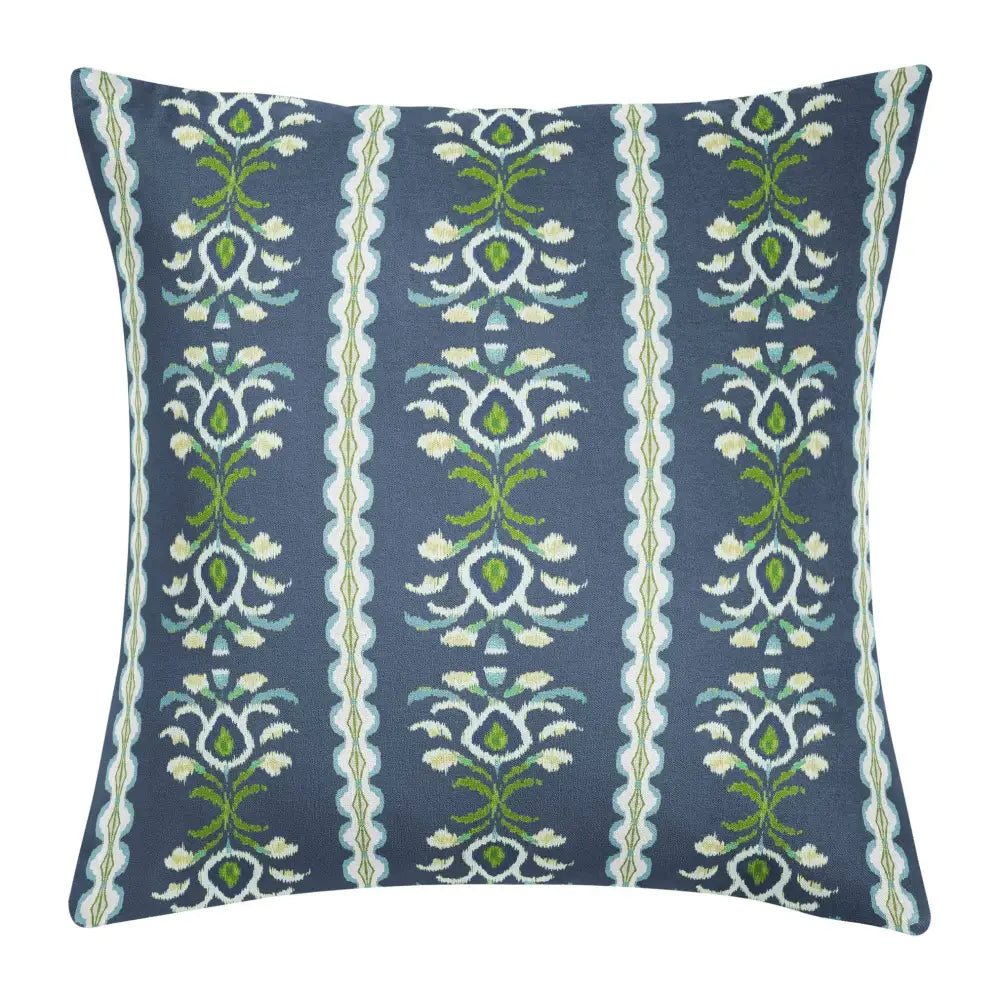 Rosemary Stripe Indigo Decorative Pillow - 22” x 22” Throw Pillow