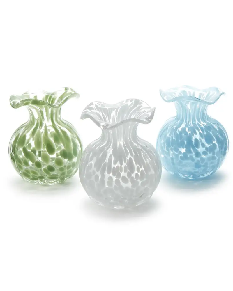 RUFFLED EDGE VASE - BLUE - VASE