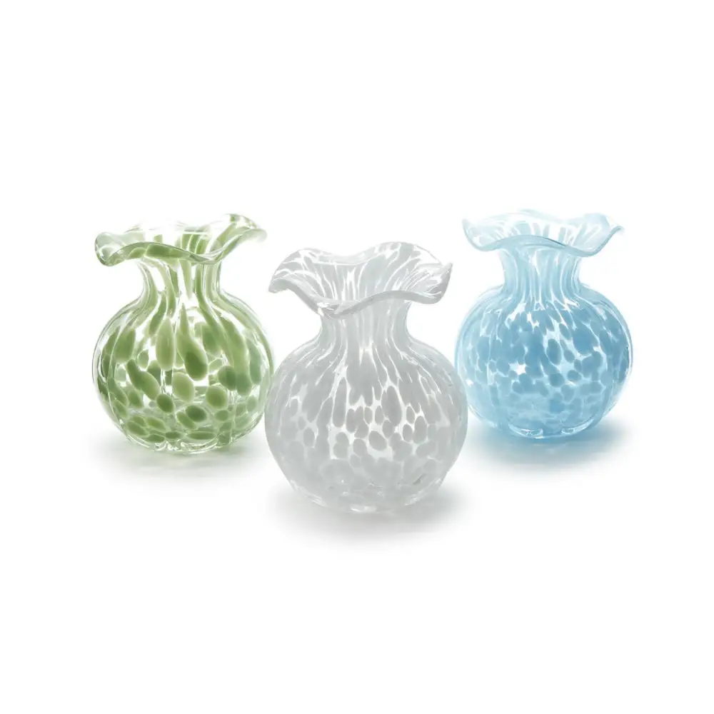 RUFFLED EDGE VASE - BLUE - VASE
