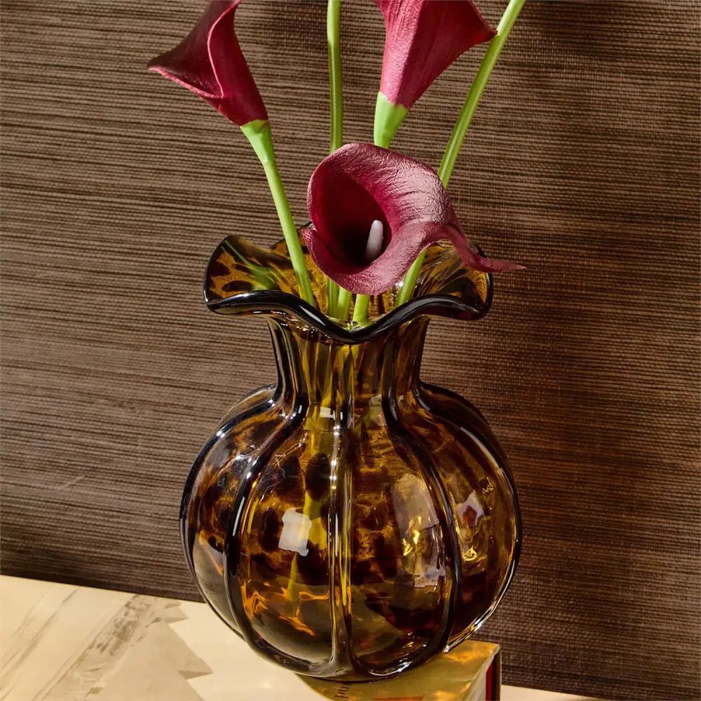 Ruffled Tortoise Print Vase - Vase