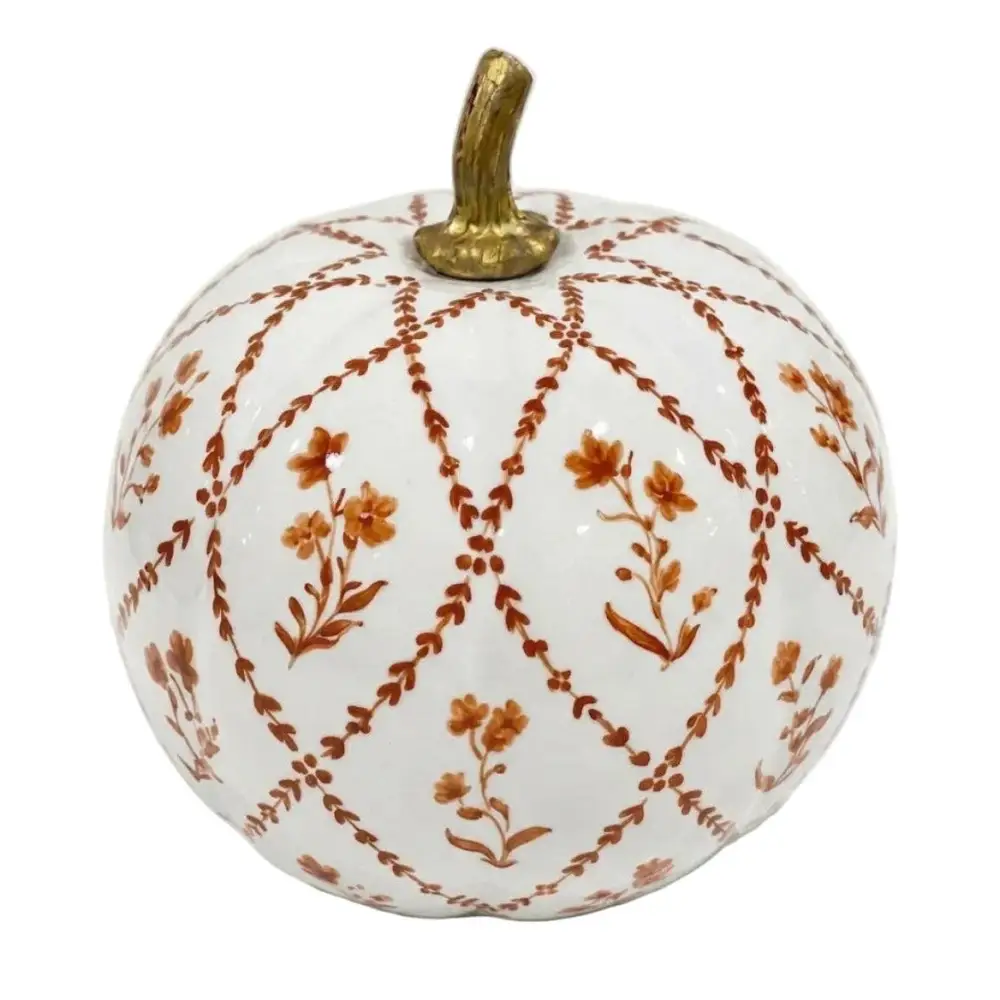 Rusty Red Garden Trellis Pumpkin - 6’’