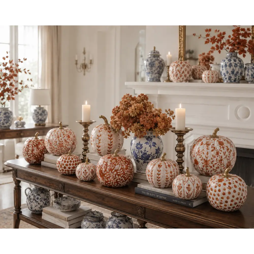 Rusty Red Meadow Sprig Pumpkin