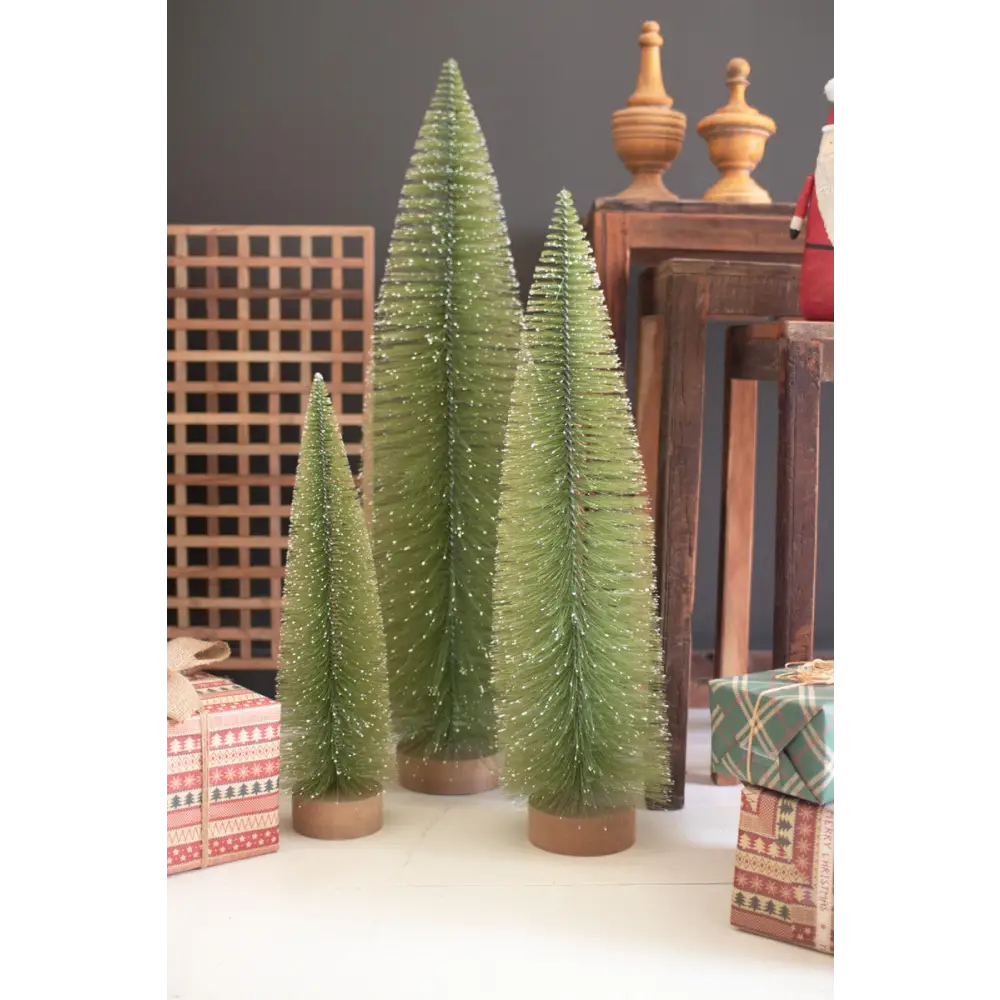 S/3 Bottle Brush Christmas Trees - Holidays