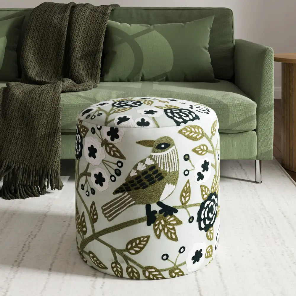 Sage Bird Ottoman Ottoman