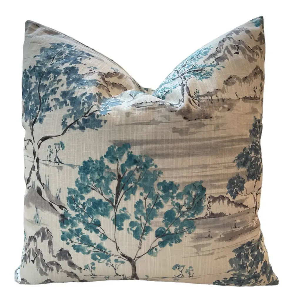 Samantha Landscape Throw Pillow with Feather Insert
