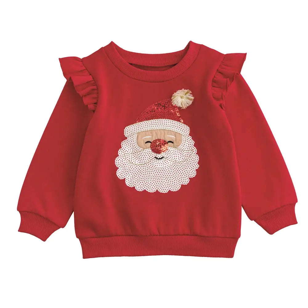 Santa Sequin Sweatshirt - Christmas Sweatshirt