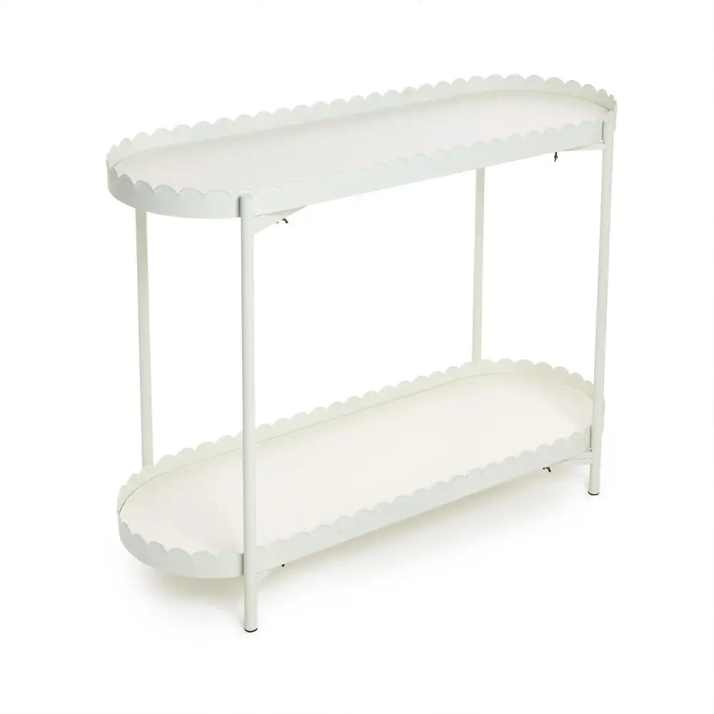Scallop Edge Double Shelf Accent Table - Accent Table