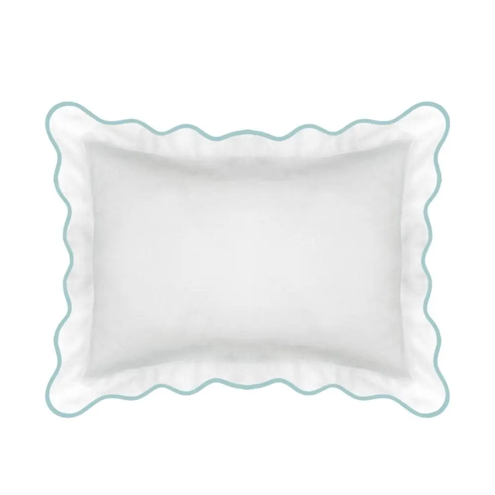 Scalloped Sham Blue / White - Euro, 26’’ x 26’’