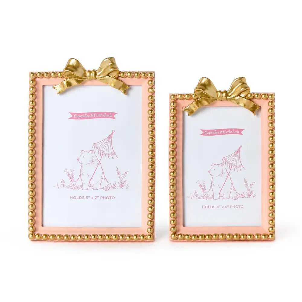 Set of 2 Bow Picture Frames - Pink - Picture Frame