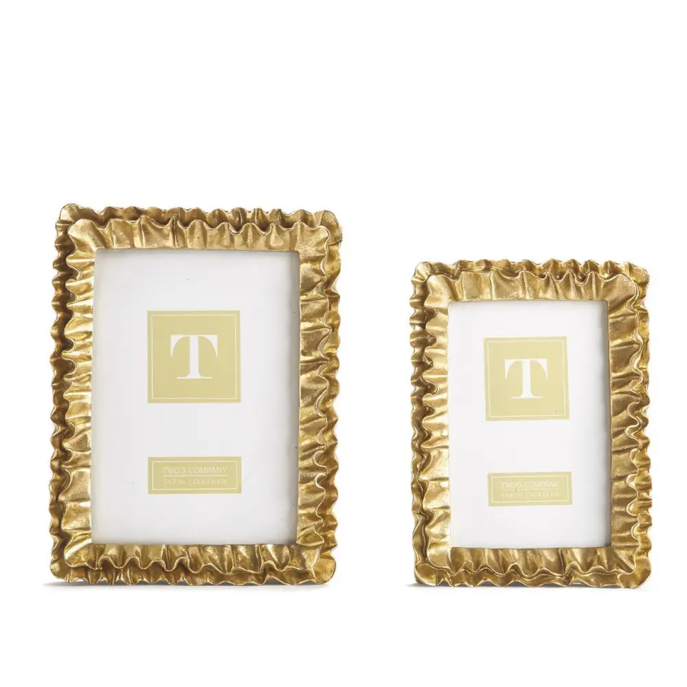 SET OF 2 GOLD RUFFLE FRAMES - PICTURE FRAME