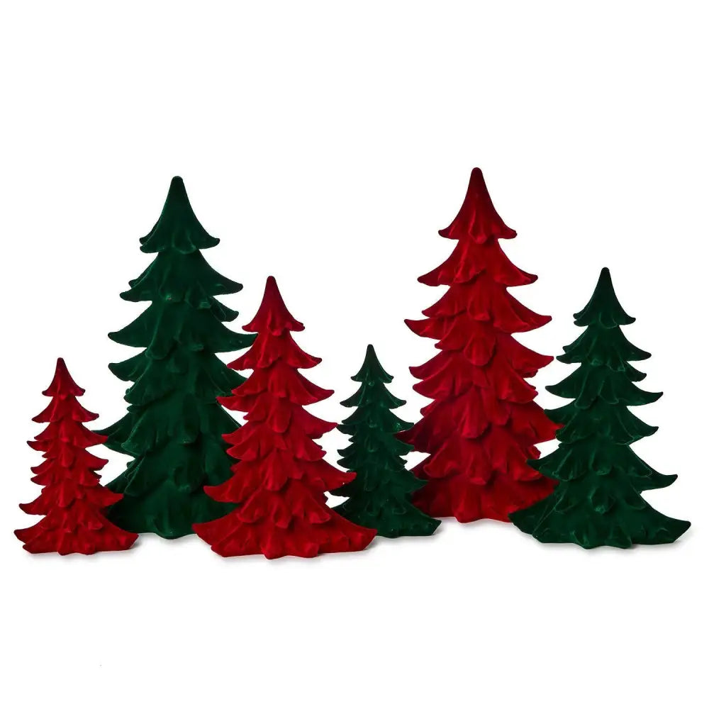 Set of 3 Flocked Holiday Trees - Christmas