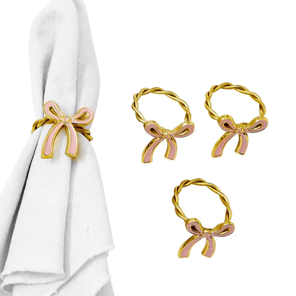 Set of 4 Bow Napkin Rings in Gift Box - Napkin Rings