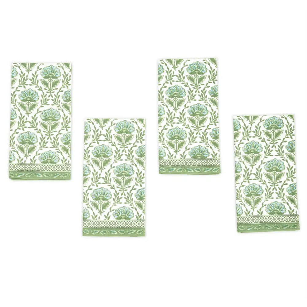 SET OF 4 FLORAL PATTERN NAPKINS - NAPKINS