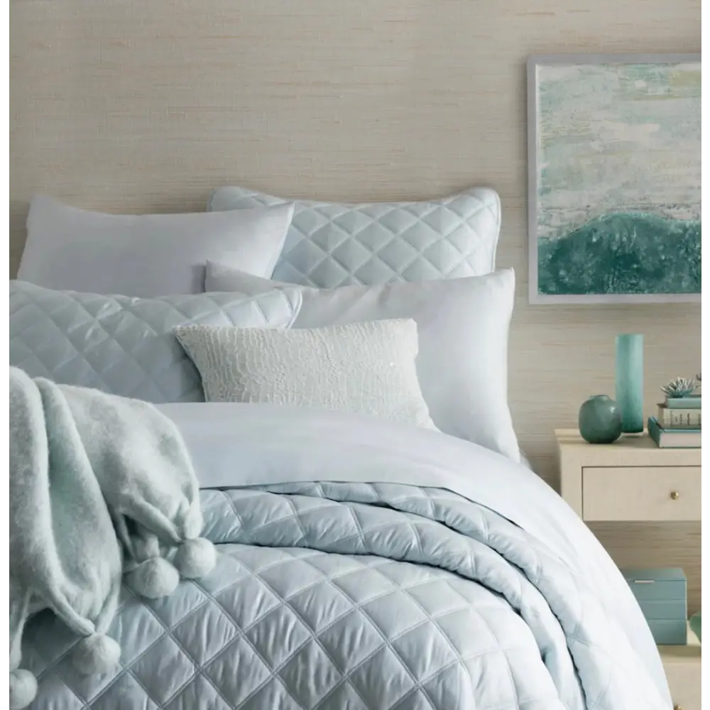 Silken Solid Coverlet Robins Egg Blue - Bedding