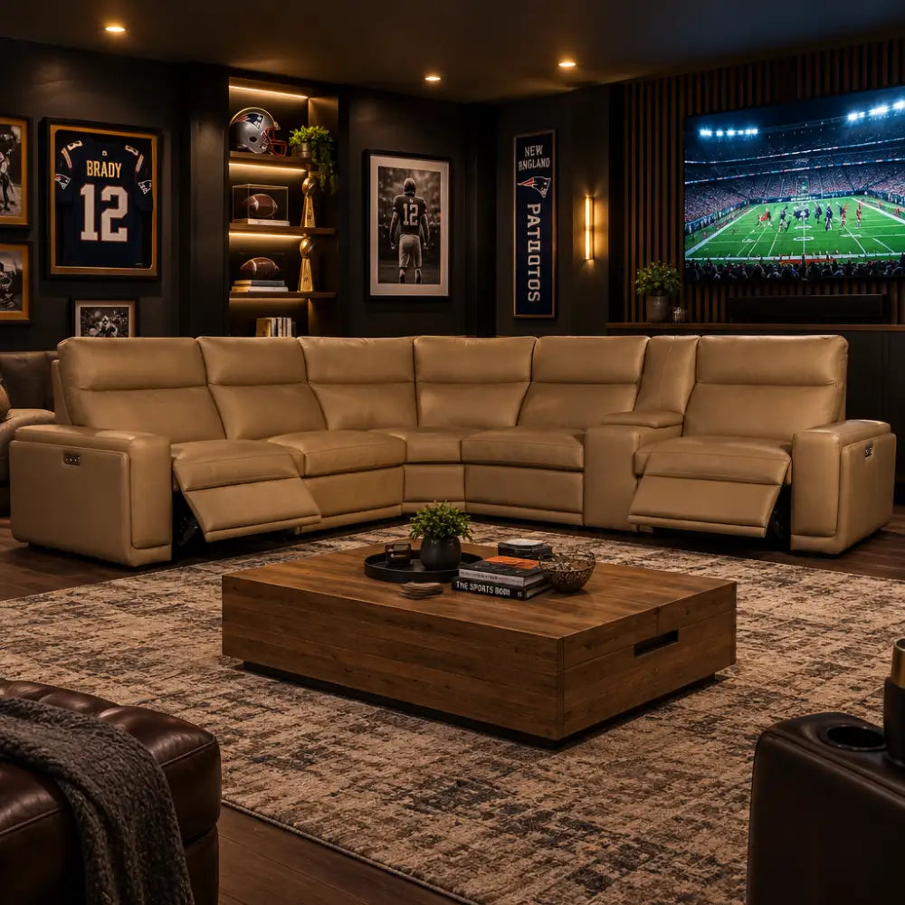 Simone Six-Piece Power Reclining Sectional - Reclining Sectional