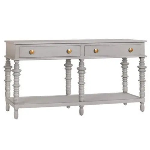 Smoke Gray Console with Turned Legs - Console Table